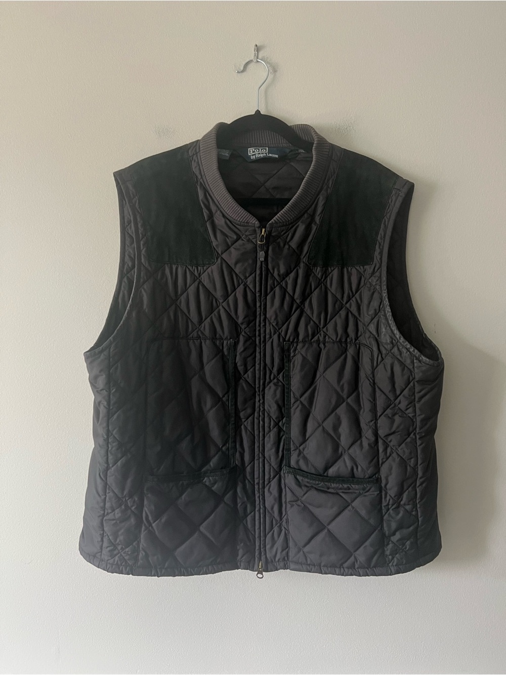 Polo Ralph Lauren Hunting Shooting Vest Quilted Suede Trim Men’s XXL